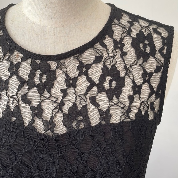 H&M LBD Black Evening Party Dress with floral lace like bodice - EUR 40 - Picture 7 of 13